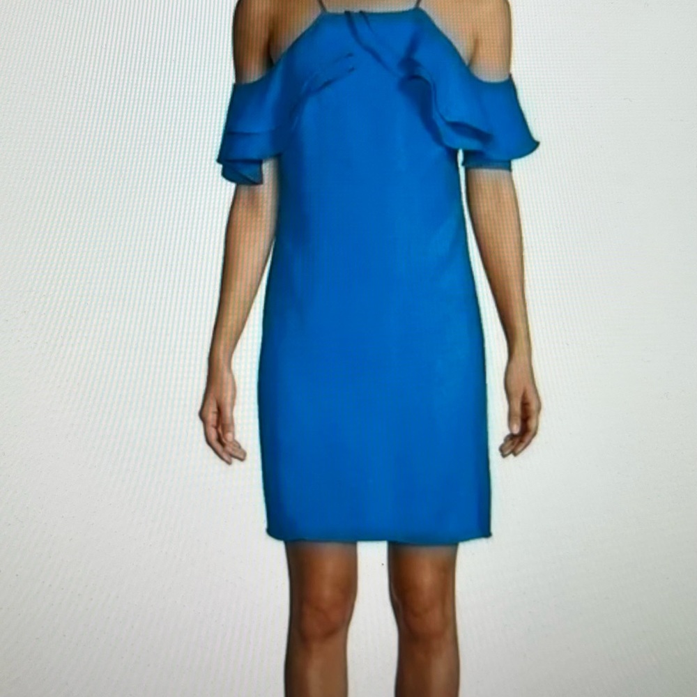 Nicole Miller ruffle cold shoulder dress NWT